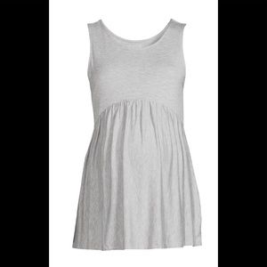 Time and Tru Maternity Sleeveless Smock Top Size Large 12-14 Gray New